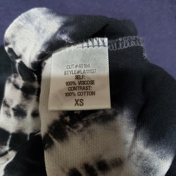 Lacausa black white flowy tie dye viscose sheer sleeveless top size XS - Picture 7 of 7